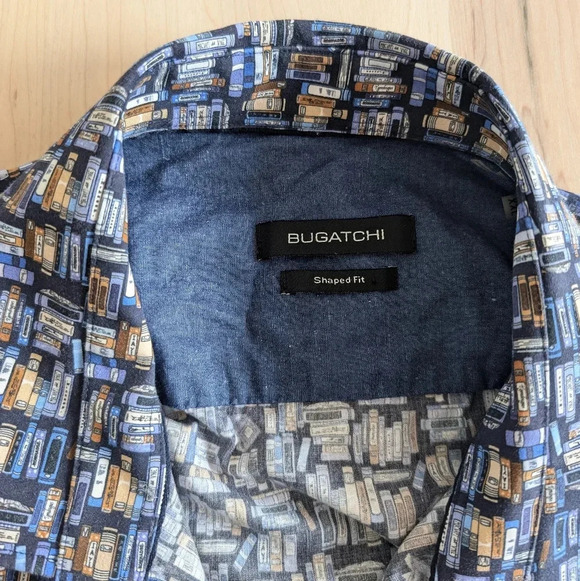 🇮🇹BUGATCHI XXL  Shirt, Books Pattern - Picture 5 of 10